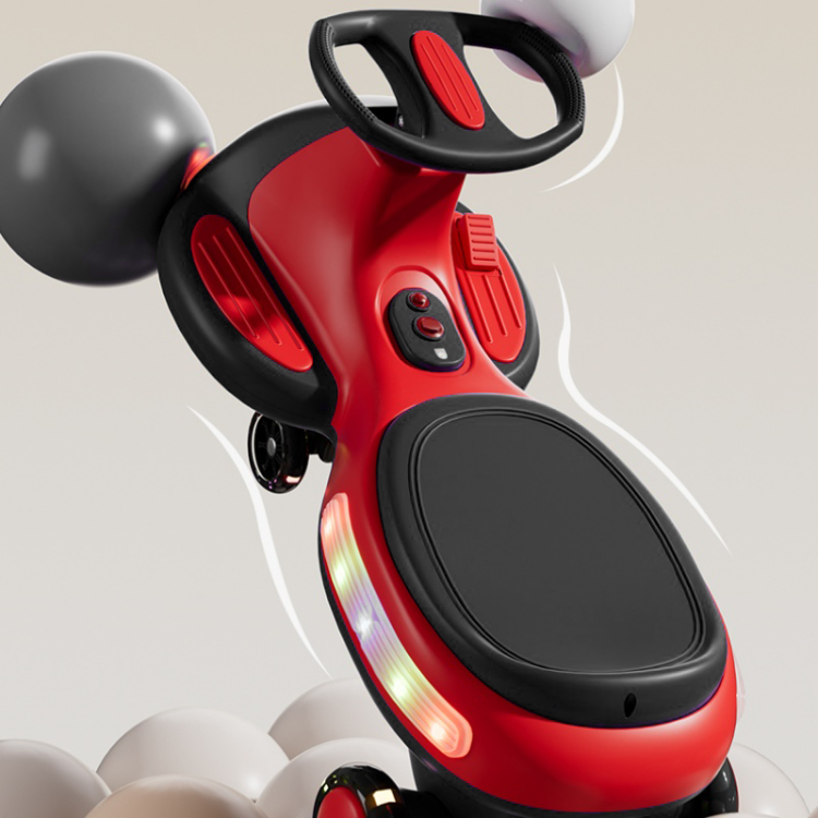 Kids Electric Ride On Car 12V Electric Wiggle Car , Led Lights , Music,Anti Rollover For Boys And Girls Ages 3 Indoor Outdoor