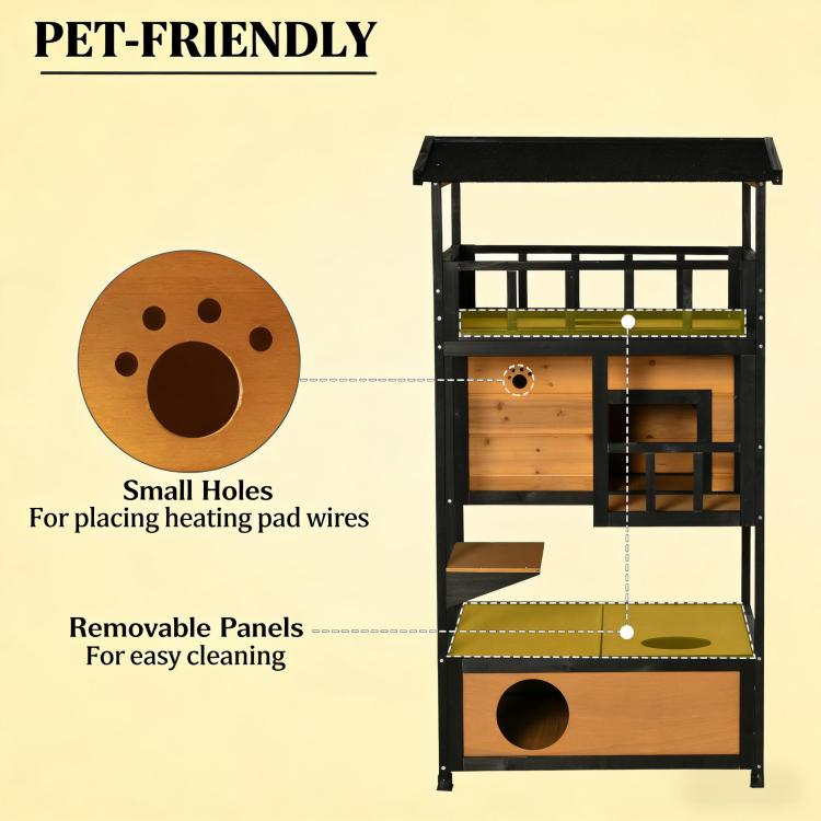 Pet House,Wooden Outdoor Cat House