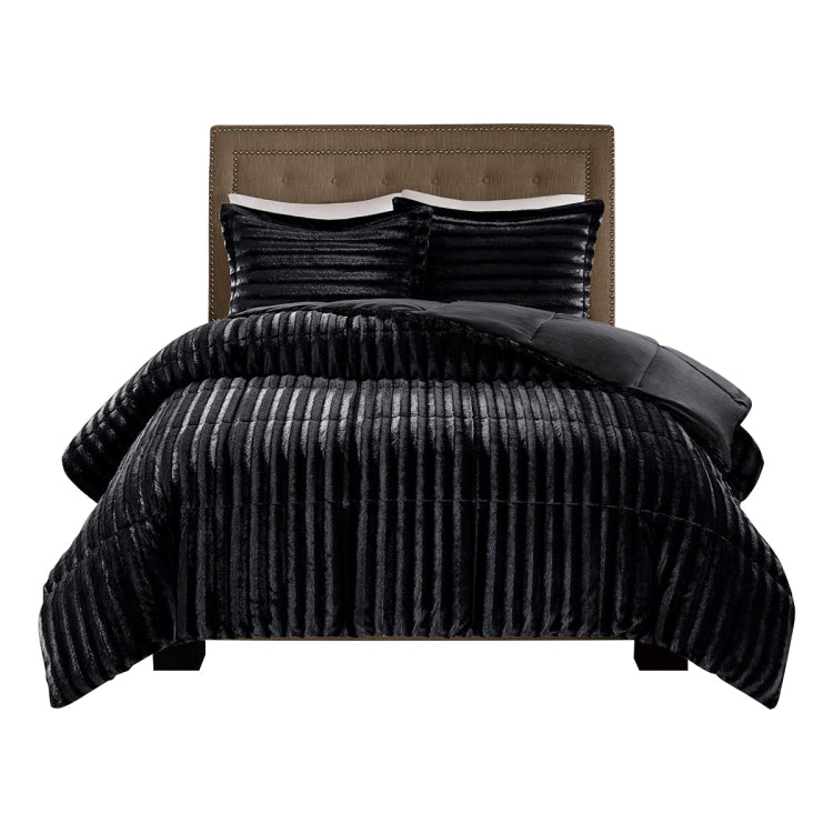Full Queen Faux Fur Comforter Mini Set