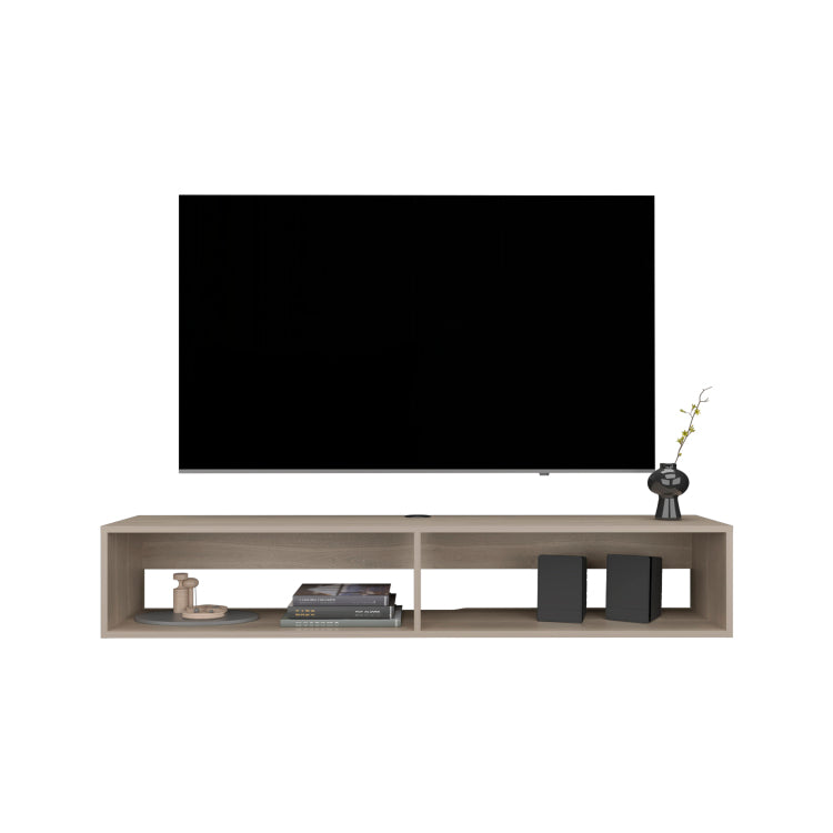 Tv Stand 10.4" H, With 2 Shelves, White Oak