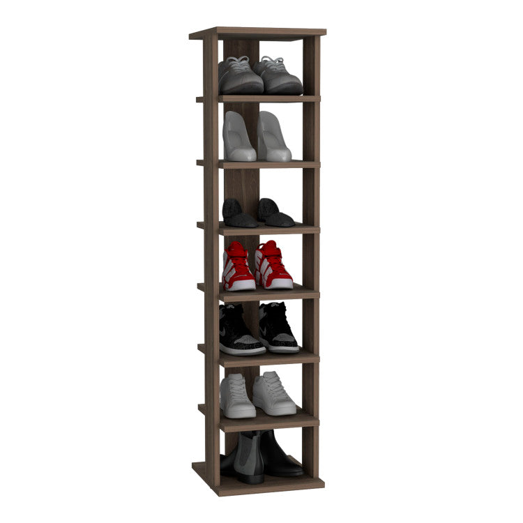Odesto 48.7" Tall 8 Tier Vertical Shoe Rack, Narrow Shoe Tower For 8 Pairs, Entryway, Living Room, Bedroom