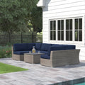Ready To Use 4 Person Wicker Seating Group With Premium Fabric