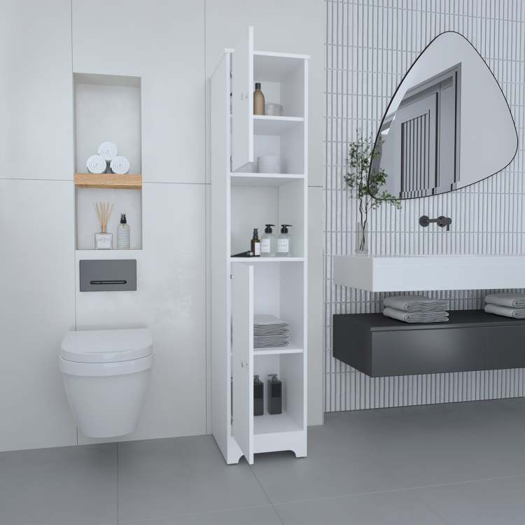 Brighton 1 Shelf Linen Cabinet White