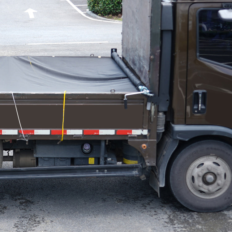 Hand Crank Tarp Roller Kit, 64" To 104" Wide, Aluminum Alloy, Manual Cab Level Dump Truck Tarp Roller With 7" Sponge Wrapped Handle, Perfect For Dump Trucks, Trailers, Trash Haulers No Tarp