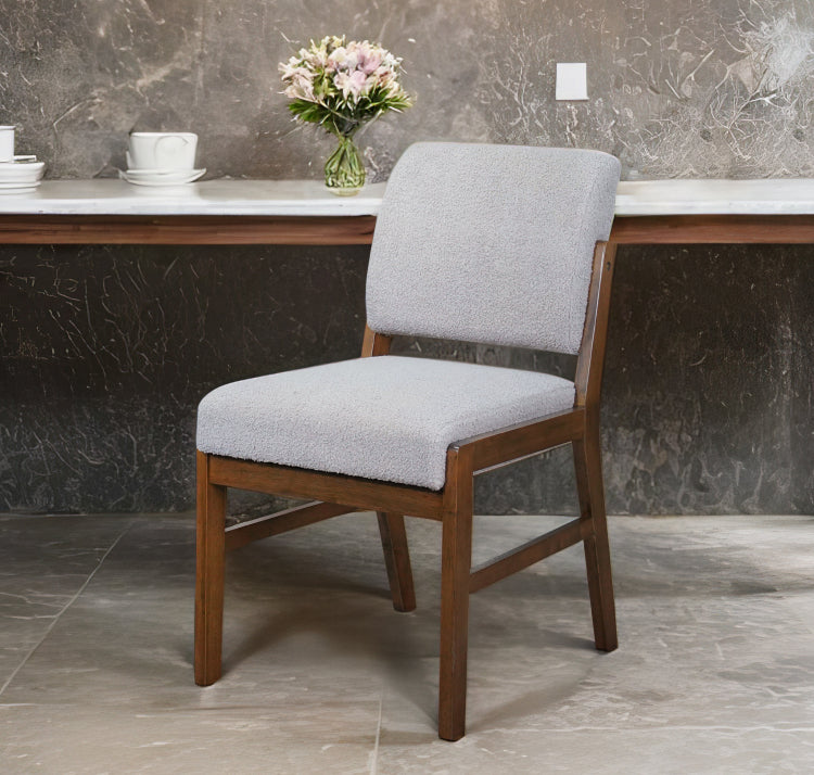 Caldwell Dining Chair Set Of 2 Light Grey Boucle
