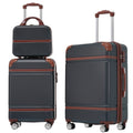 Hardshell Luggage Sets 3 Pieces 20" 24" Luggages And Cosmetic Case Spinner Suitcase With Tsa Lock Lightweight,Black