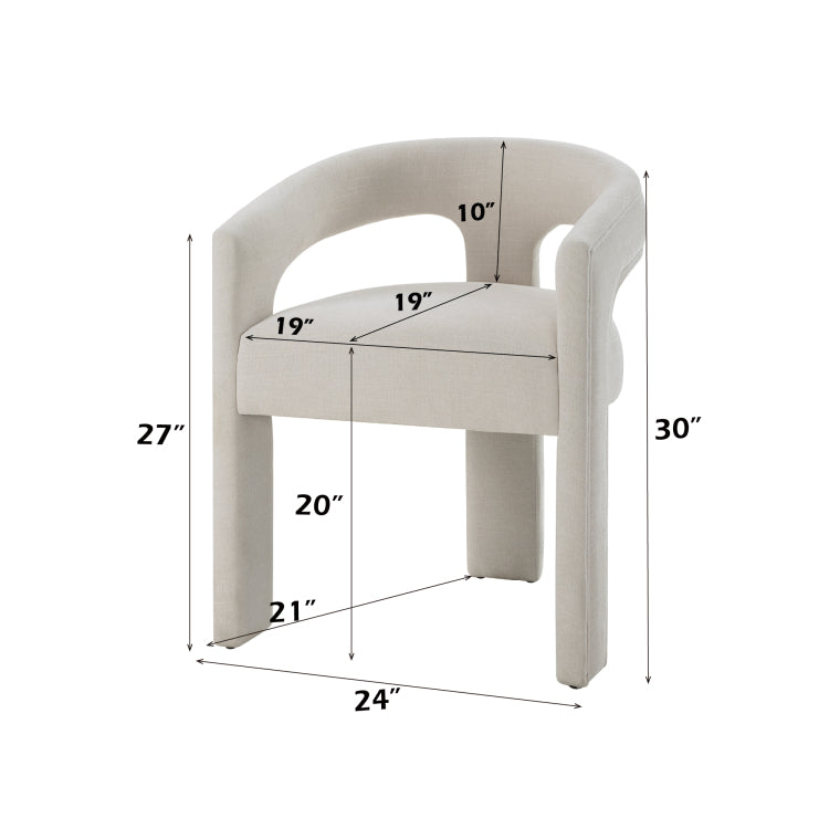 Gamarya White Chenille Side Chair Set Of 2