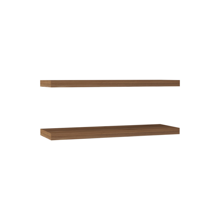 Ecco 31.5" Wide Floating Shelves Set Of 2, Shelves For Wall Decor For Bedroom, Bathroom Storage Shelves, Book Shelves For Living Room Mahogany