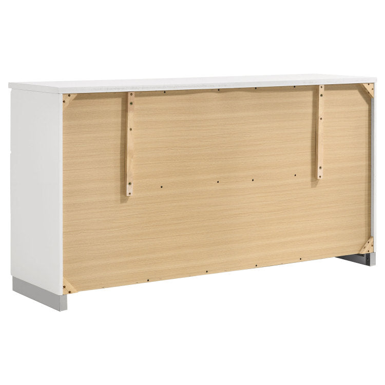 Dulcey White High Gloss 6 Drawer Dresser