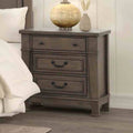 Transitional Style 1Pc Nightstand Usb Port Felt Lined Top And Dovetail Drawers Dark Walnut Finish Bedroom Furniture