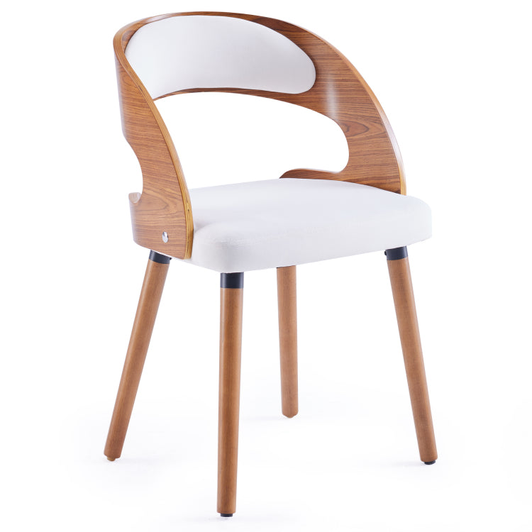 Wood Dining Chairs, Set Of 2 Modern Upholstered Dining Chairs With Curved Backrest For Kitchen, Dining Room, Living Room