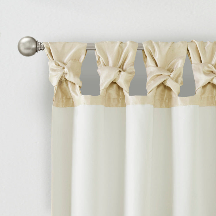 Twist Tab Lined Window Curtain Panel Champagne 50X95"