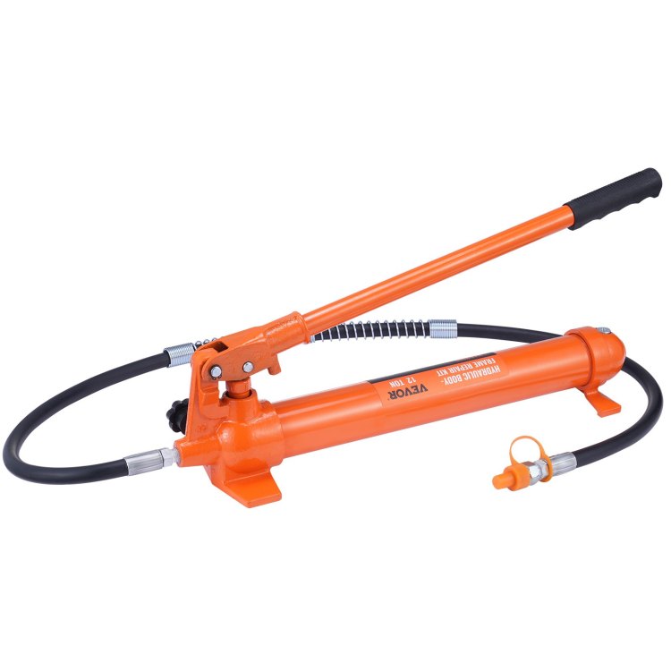 12 Ton Porta Power Kit, Hydraulic Ram With Pump With 4.6 Ft 1.4 M Oil Hose, Portable Hydraulic Jack With Storage Case For Automotive, Garage, Farm, Mechanic 26455 Lbs
