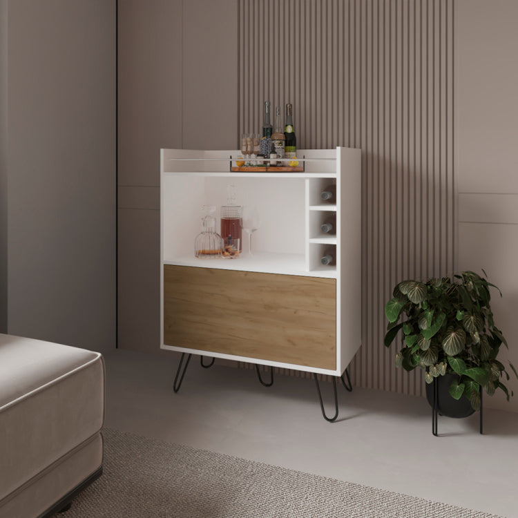 Platea Bar Cabinet, Living Room, White Macadamia