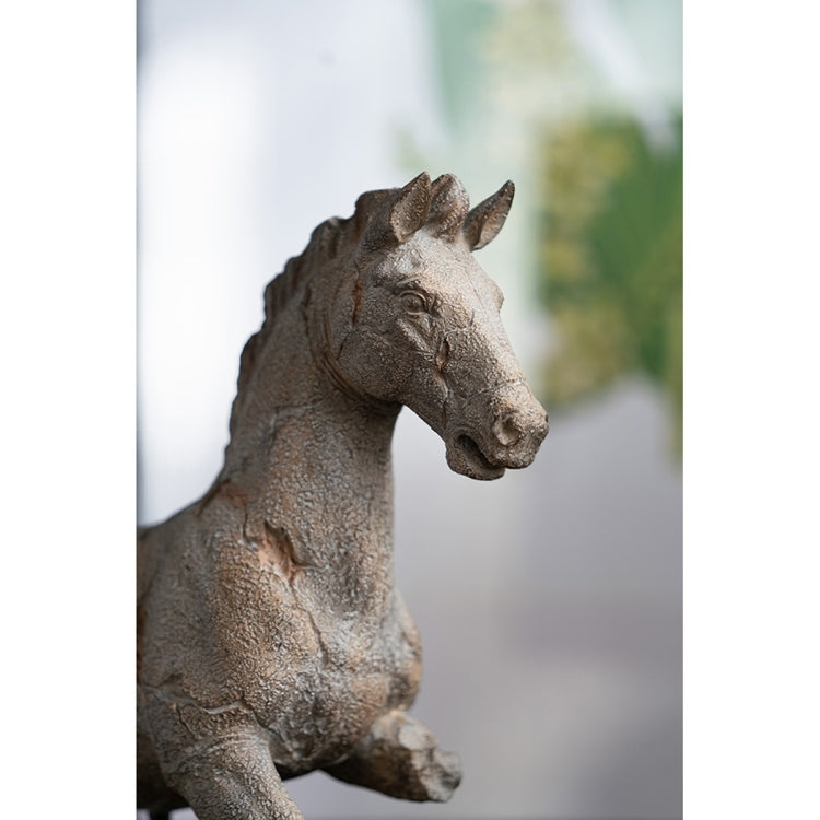 14X4.5X17" Antique Horse Statue On Stand