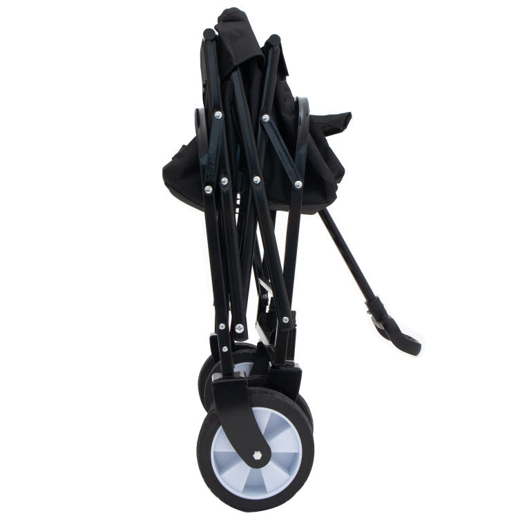 Minimeetall Multi Use Bag,Collapsible Foldable Wagon Cart Beach Wagon Heavy Duty Utility Cart Utility Wagon Grocery Cart For For Camping 3Pcs Plastic Liner Bag Cover , Black