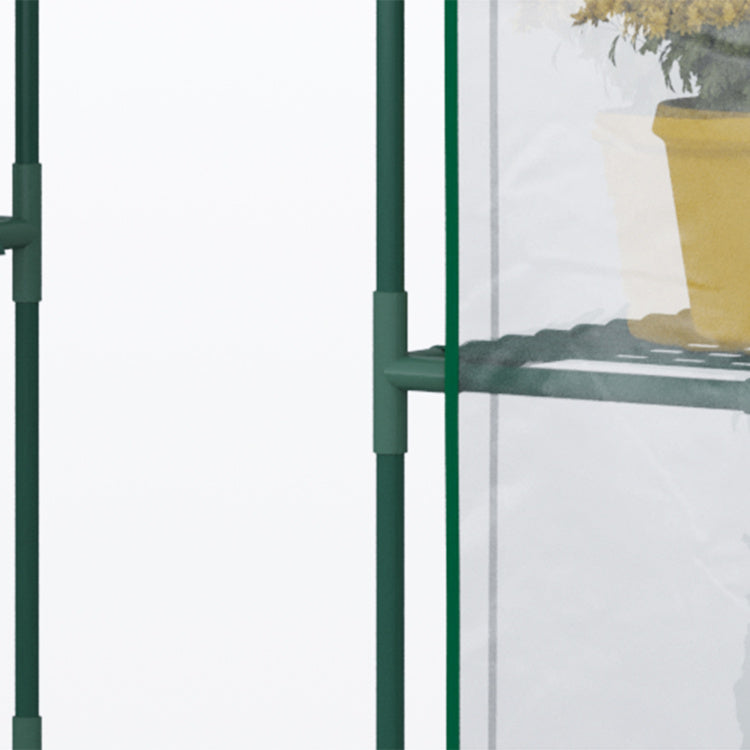 Outsunny 5' X 2.5' X 6.5' Mini Walk In Greenhouse Kit, Portable Green House With 3 Tier Shleves, Roll Up Door, And Weatherized Plastic Cover For Backyard Garden, Clear