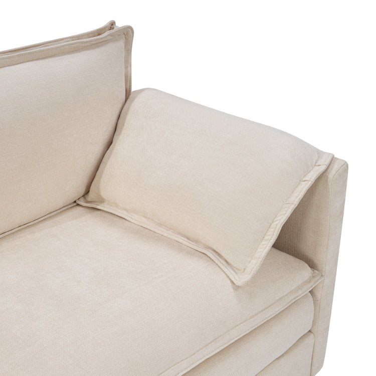 107 Inch L Shaped Sofa With Cotton Linen Velvet Texture, Corner Sofa With Storage Function On The Side, Suitable For Living Room, And Spacious Space,3 Seats Can Be Extended