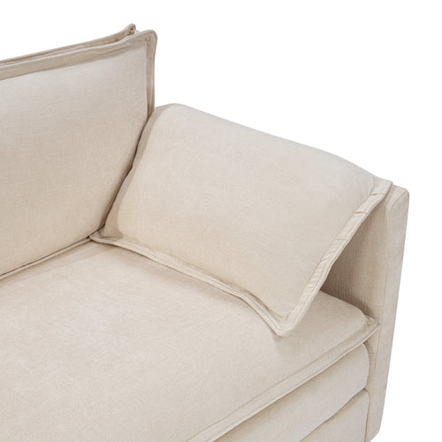 107 Inch L Shaped Sofa With Cotton Linen Velvet Texture, Corner Sofa With Storage Function On The Side, Suitable For Living Room, And Spacious Space,3 Seats Can Be Extended