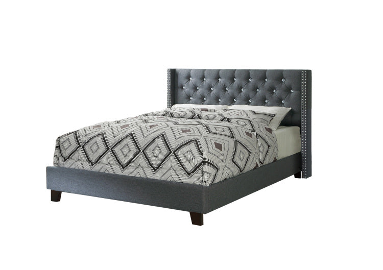 Queen Bed In Blue Gray