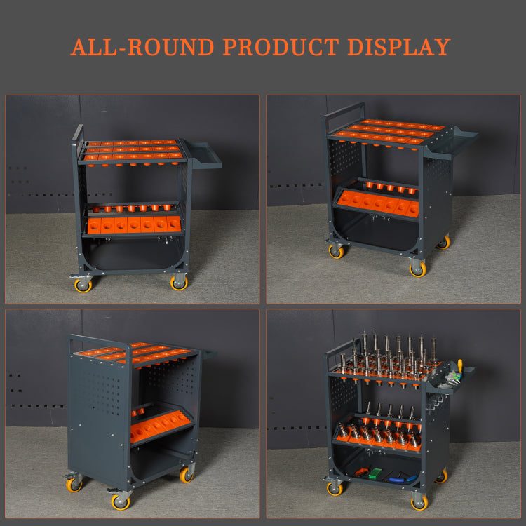 Grey Tool Cart Cnc Tool Cart Cat40 Tool Trolley Bt40 Cnc Tool Holder Cart Cnc Machine Tool Service Cart Cat40 35 Capacity
