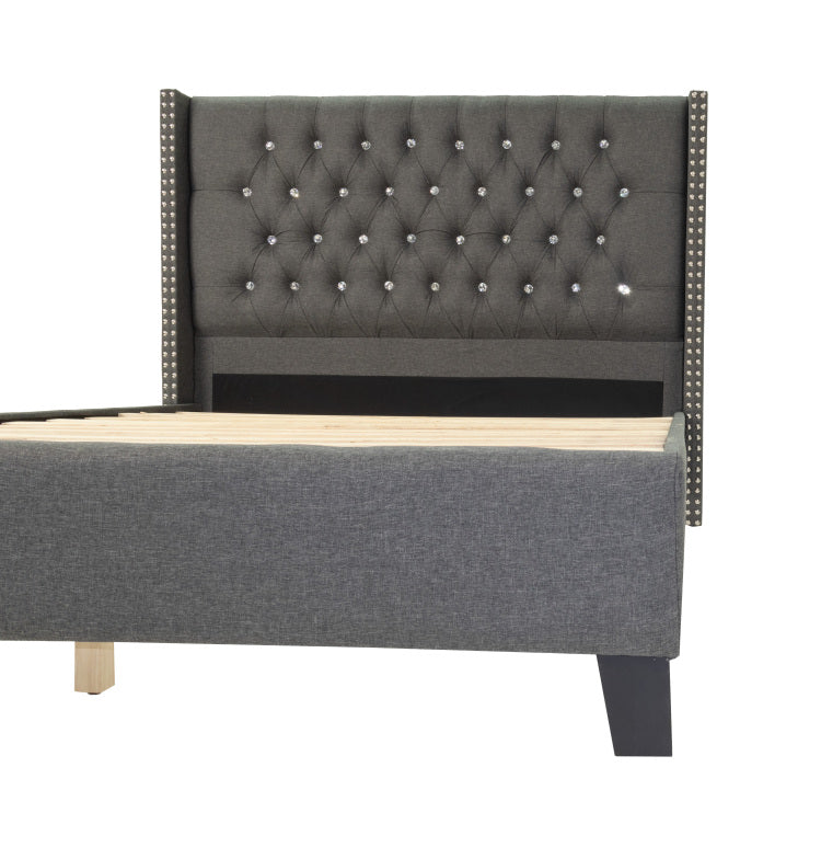 Queen Bed In Blue Gray