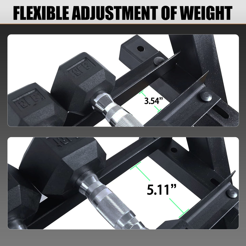 3 Tier Dumbbell Rack Stand: Holds 5 50Lb Weights With A 1100 Lb Max Capacity. Designed Specifically For Dumbbell Storage
