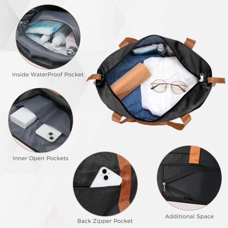 Luggage Sets 4 Piece, Abs Durable Suitcase With Travel Bag, Cup Holder, Abs Hard Shell Luggage With Spinner Wheels, Black And Brown