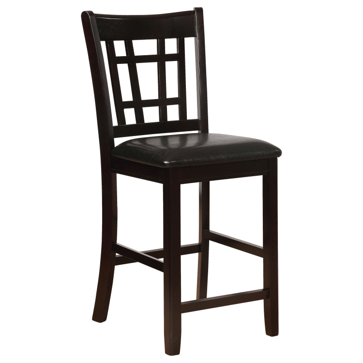Black And Espresso Lattice Back Counter Height Stools Set Of 2
