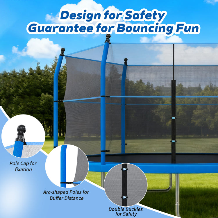 14Ft Trampoline With Ladder And Enclosure Net For Kids And Adults, Heavy Duty 14' Outdoor Trampoline For Backyard