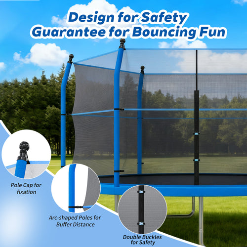 14Ft Trampoline With Ladder And Enclosure Net For Kids And Adults, Heavy Duty 14' Outdoor Trampoline For Backyard