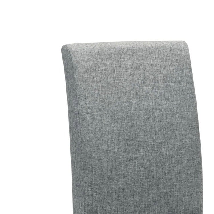 Muly Side Dining Chair Set Of 4, Fabric Seating, Gray Brown Wood