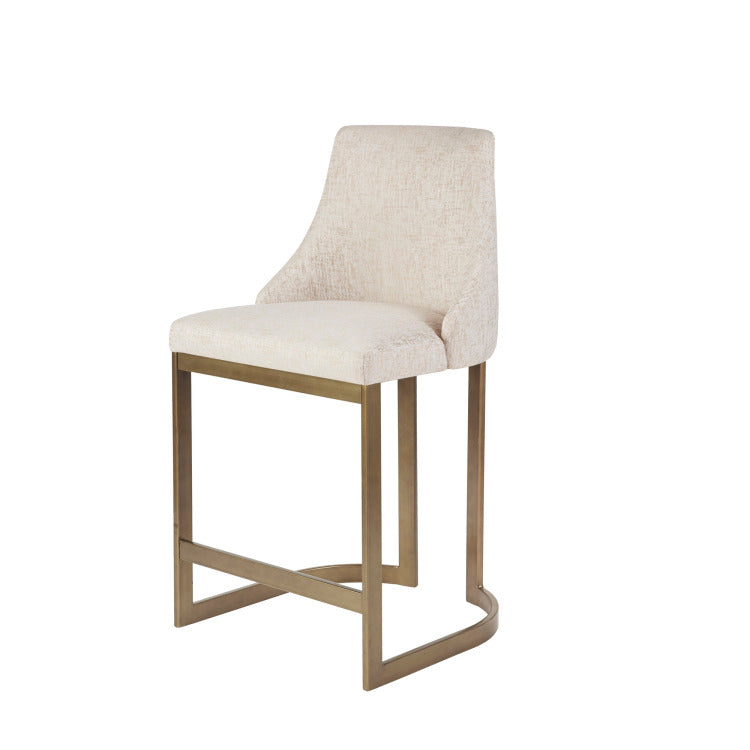 26"H Upholstered Counter Stool With Metal Base
