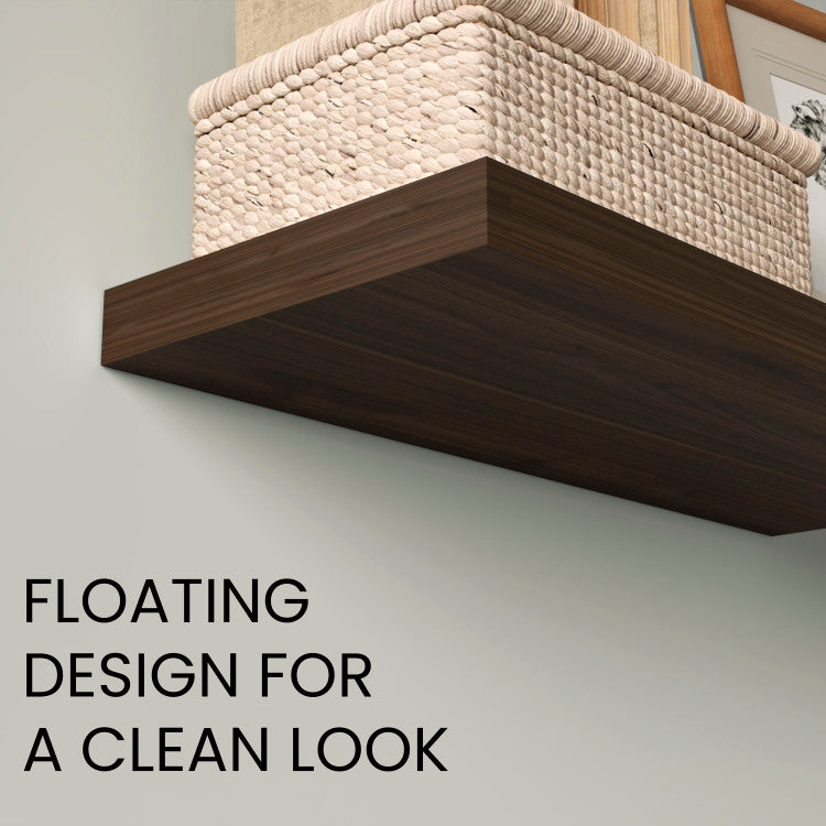 Floating Shelves, Dark Oak, 2 Shelves, 1.50" H