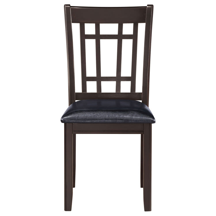 Espresso And Black Lattice Back Side Chairs Set Of 2