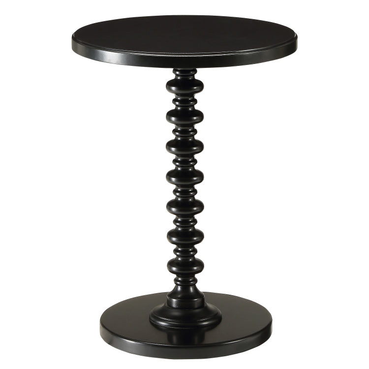 Black Round Wooden Side Table
