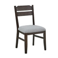 Hiun Dining Chair Set Of 2, Dove Gray Seat, Oak Brown Wood Frame