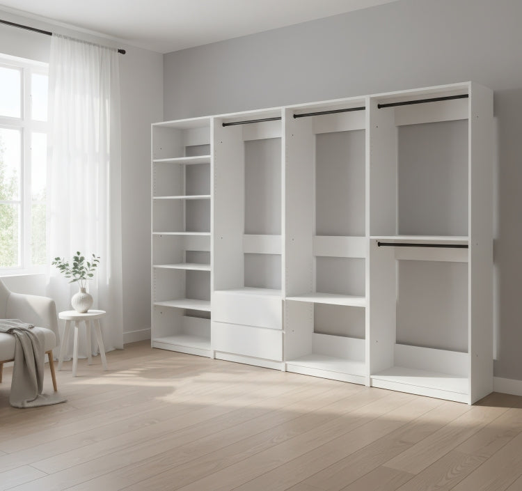 Prosper White Freestanding Walk In Wood Closet System