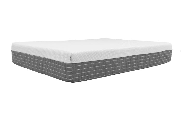 Recharge 5 Layer, 12 Inch Hybrid Memory Foam And Coil Mattress, Twin Size, White And Grey Knit Cover