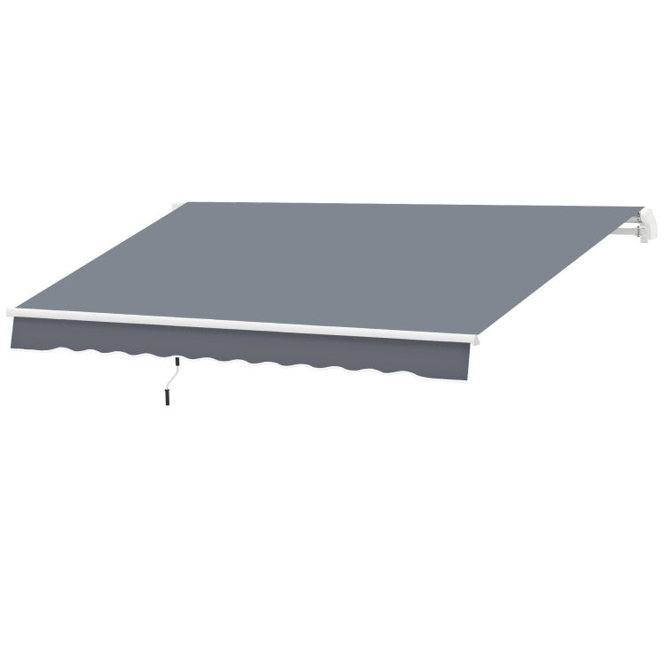 Outsunny 10' X 8' Retractable Awning, Patio Awnings, Sunshade Shelter W Manual Crank Handle, Uv & Water Resistant Fabric And Aluminum Frame For Deck, Balcony, Yard, Dark Gray