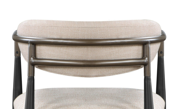 Beige And Black Armchair With Open Back Set Of 2