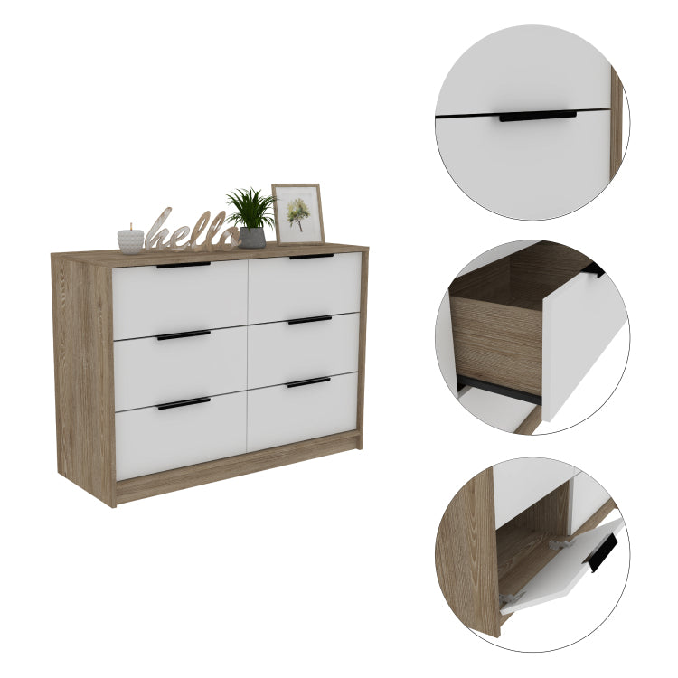 Marion Slide And Pull Dresser, Four Drawers
