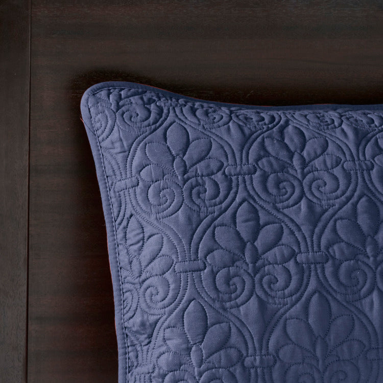 Reversible Bedspread Set Navy Queen