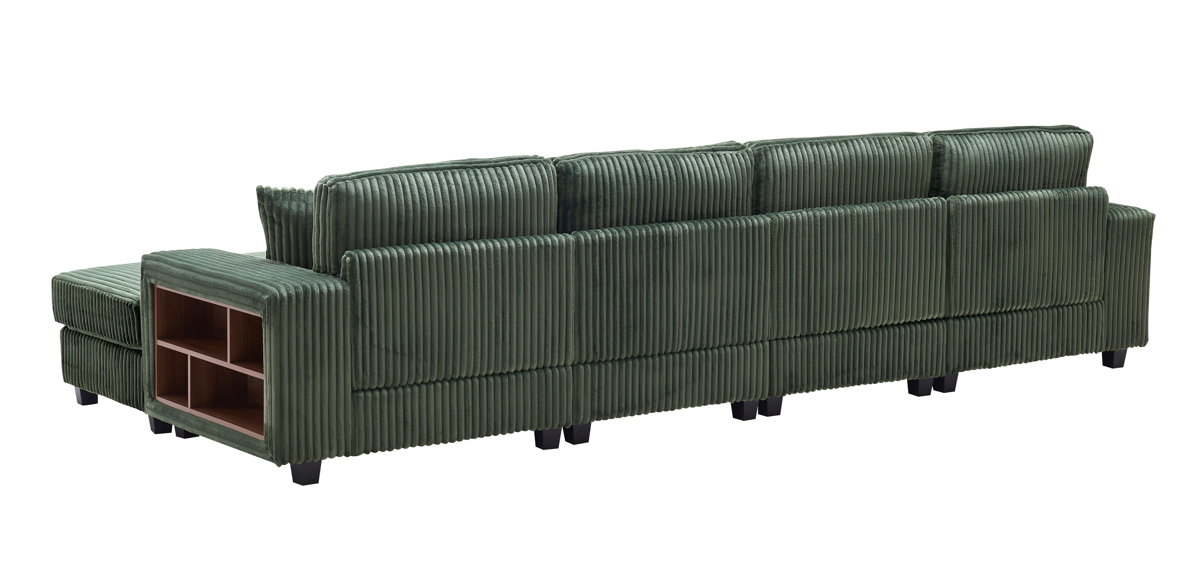 Combined Double Queen Sofa, Corduroy Fabric, Modern Comfortable Large Size Sofa, Living Room Double Lounge Chair, Green