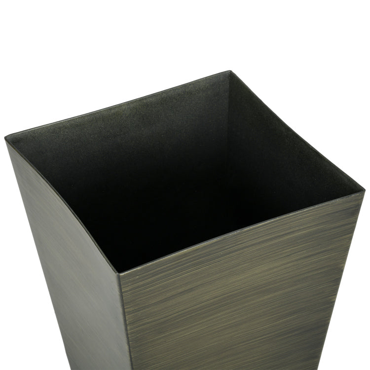Outsunny 28" Tall Outdoor Planters, Set Of 3 Large Taper Planters With Drainage Holes And Plug, Faux Wood Plastic Flower Pots For Outdoor, Indoor, Garden, Patio, Dark Brown