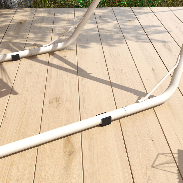 Outsunny Hammock Stand For 2 Person, Portable Adjustable Steel Frame Hammock Stand With Weather Resistant Finish, For 9 14Ft Hammocks, 10.3', 550 Lbs. Capacity, White
