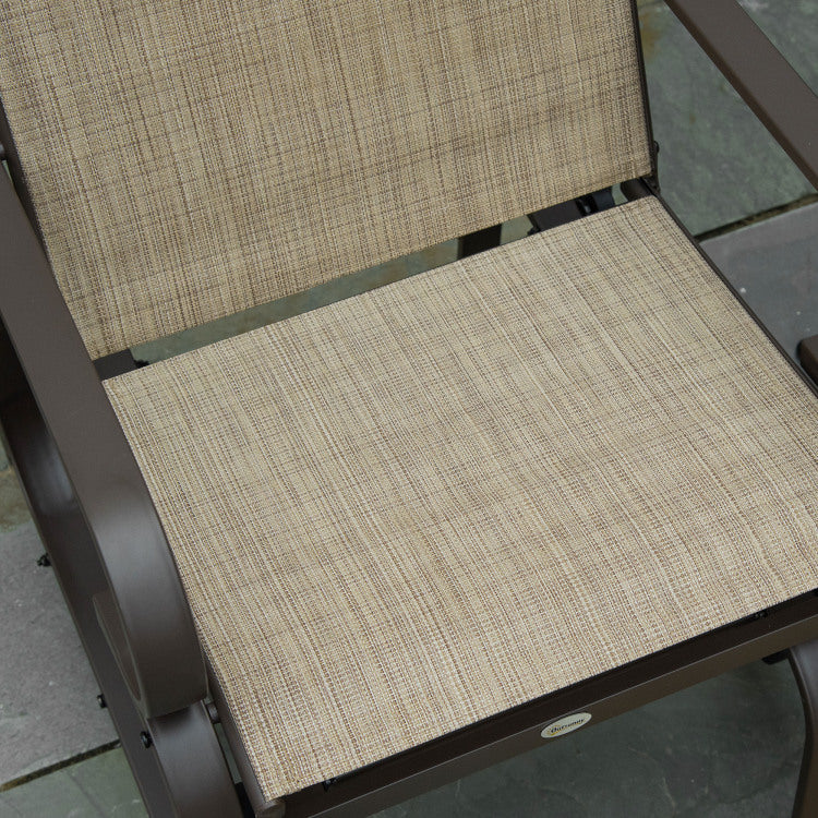 Outsunny Outdoor Glider Chair, Gliders For Outside Patio With Smooth Rocking Mechanism And Lightweight Construction For Backyard, Tan