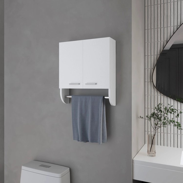 White Medicine Cabinet With Towel Bar