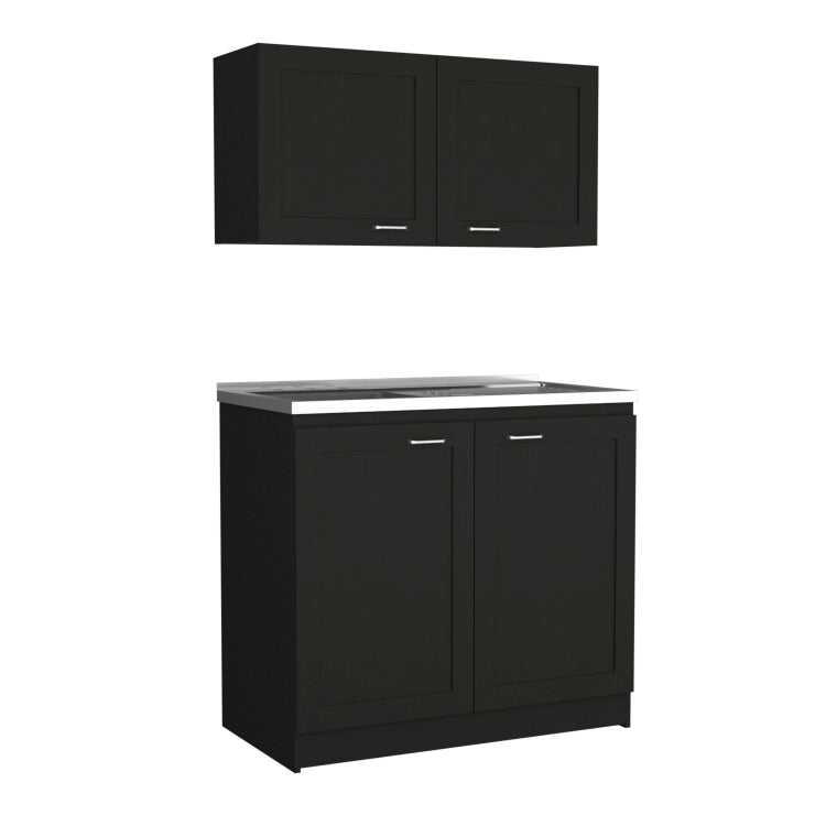 Cabinet, Two Parts Set, Black