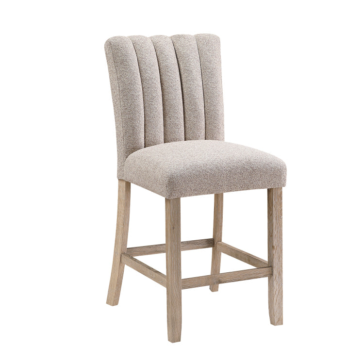 Mikha Natural Bar Table And Beige Bar Stools